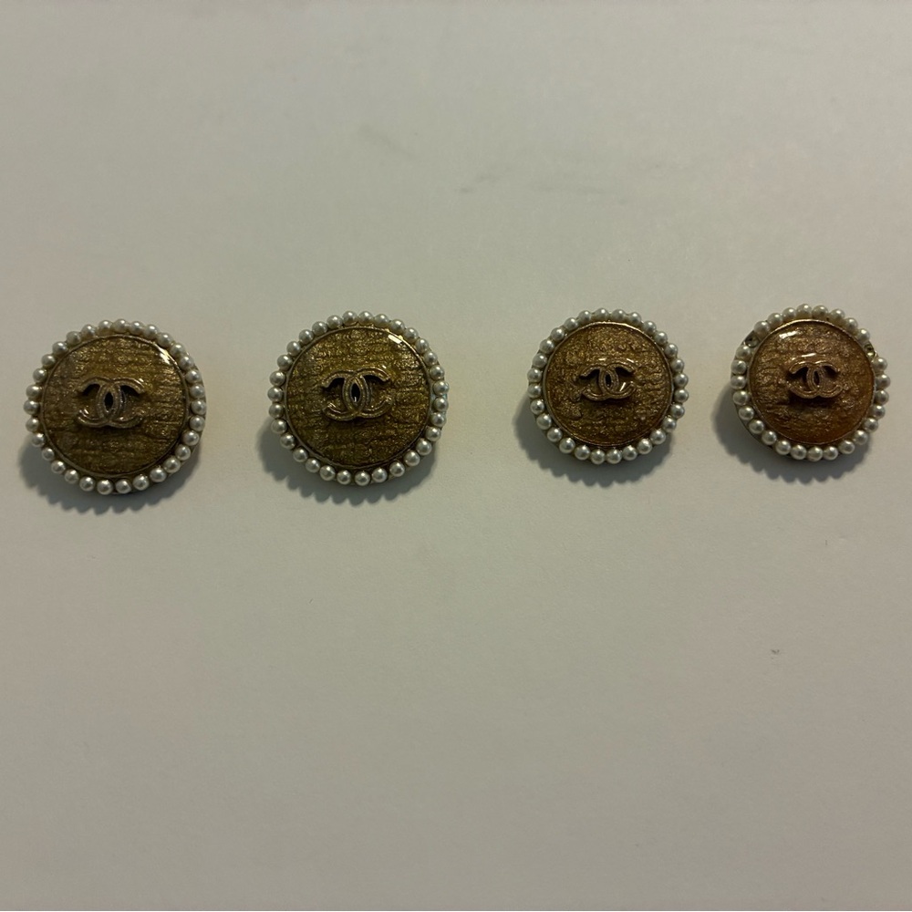 CHANEL Gold and Pearl Embellished Buttons